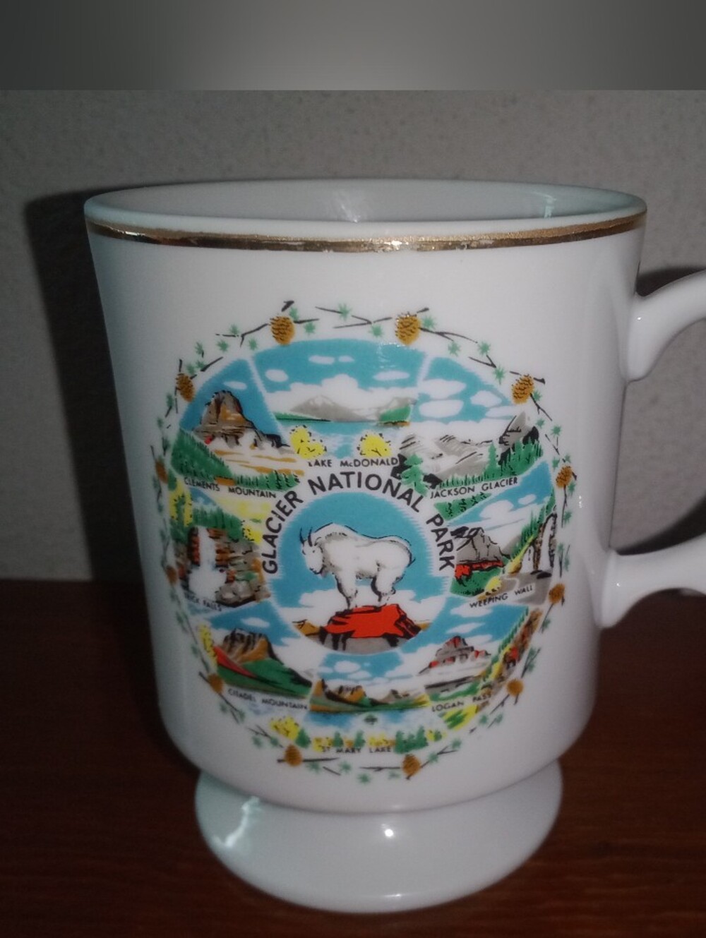 Vintage Glacier National Park Coffee Tea Mug Cup Hiking Camping Souvenir
